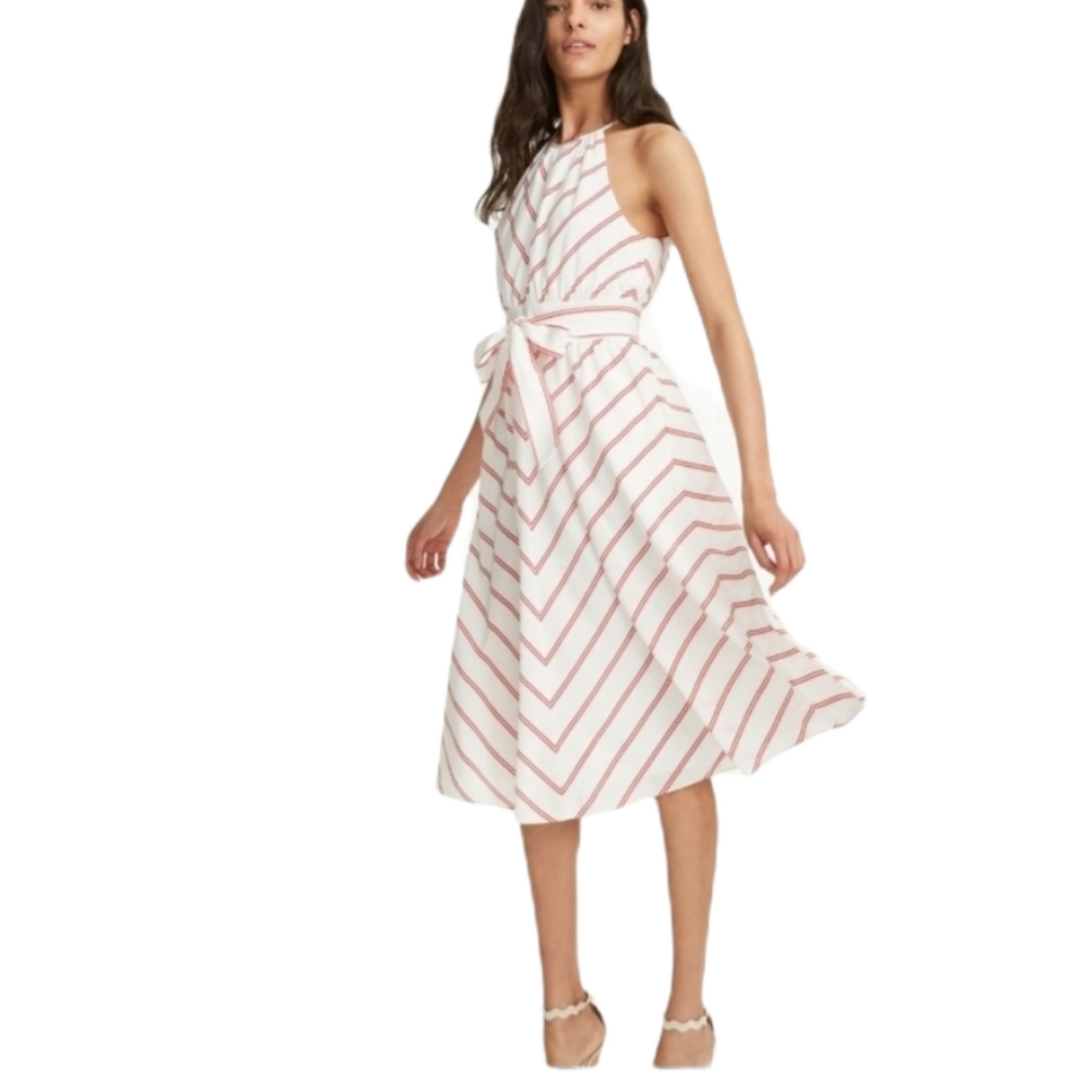Club Monaco Vonna Dress in Red/White stripe